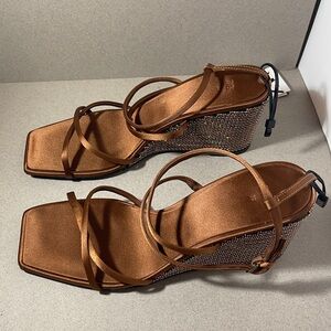 ✨🎁 Zara Crystal Wedges Sandals - New 🎁✨
